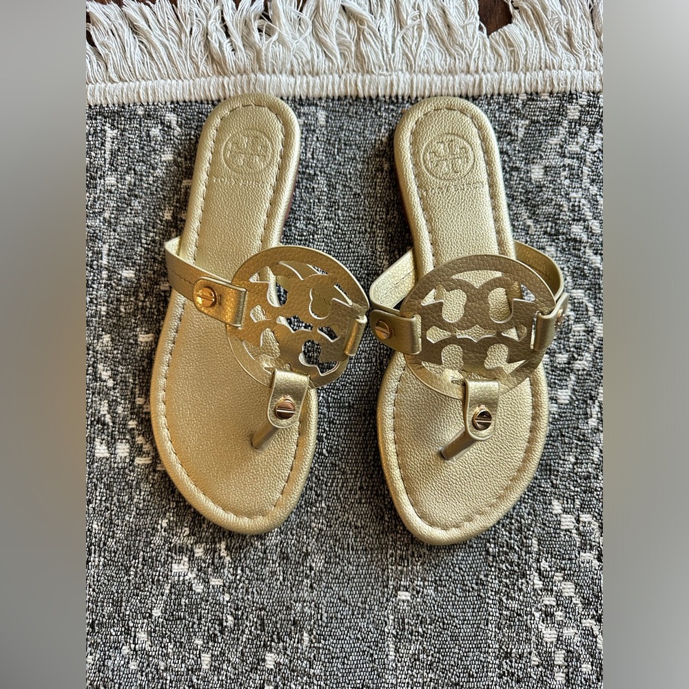Tory Burch GOLD MILLER SANDALS Sz 7